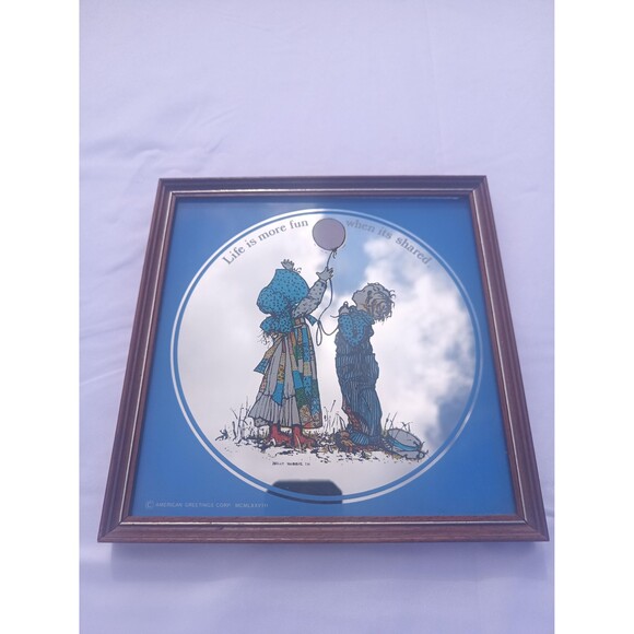 Holly Hobbie Mirror Set Vintage 1970s Decorated And Frames Made In England - Picture 5 of 9